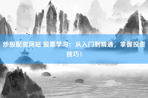 炒股配资网站 股票学习：从入门到精通，掌握投资技巧！
