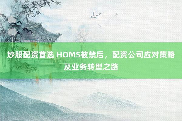 炒股配资首选 HOMS被禁后，配资公司应对策略及业务转型之路