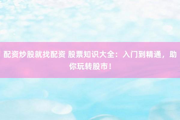 配资炒股就找配资 股票知识大全：入门到精通，助你玩转股市！