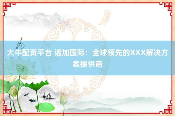 大牛配资平台 诺加国际：全球领先的XXX解决方案提供商