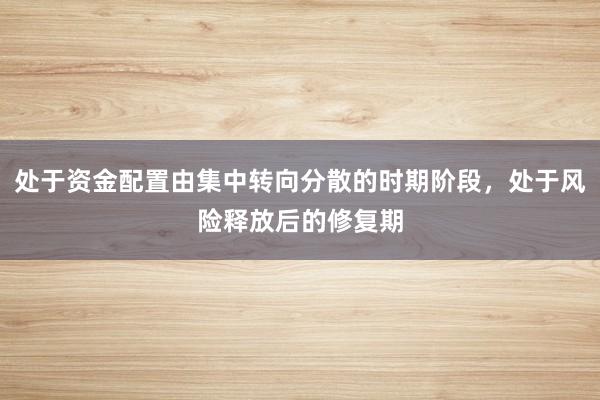 处于资金配置由集中转向分散的时期阶段，处于风险释放后的修复期