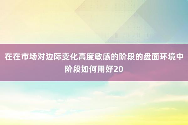 在在市场对边际变化高度敏感的阶段的盘面环境中阶段如何用好20