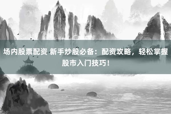 场内股票配资 新手炒股必备:配资攻略,轻松掌握股市入门技巧!